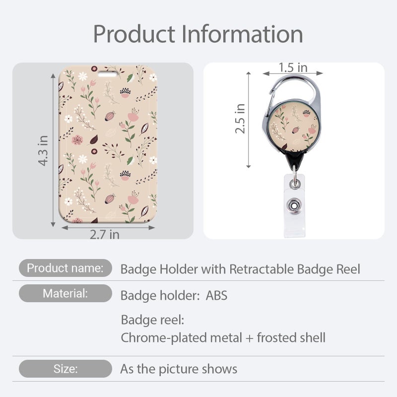 DMLSKY 2 Pack Cute Badge Holder with Retractable Badge Clip for Keys ID Card with Hard Badge Protector for Women Nurse Work School Teacher Student - Image 4