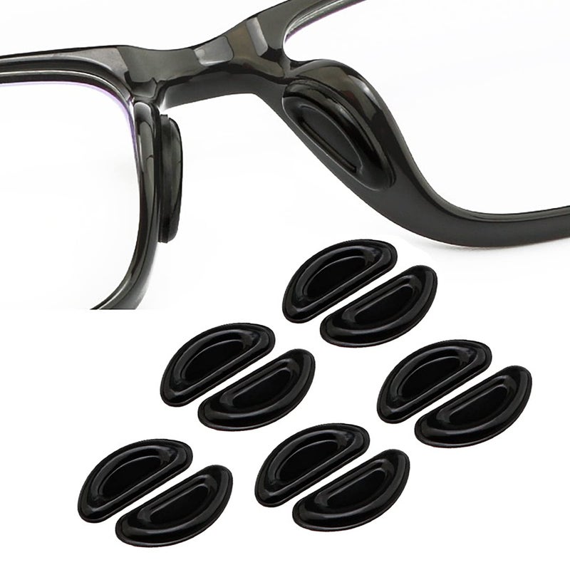 Omnful Eyeglass Nose Pads 20mm Thinckness Adhesive AntiSlip Silicone Nose Pads for GlassesSoft Silicone Cushion Nose Pad for Eyeglasses Glasses Sunglasses 5 Pairs Black - Image 3