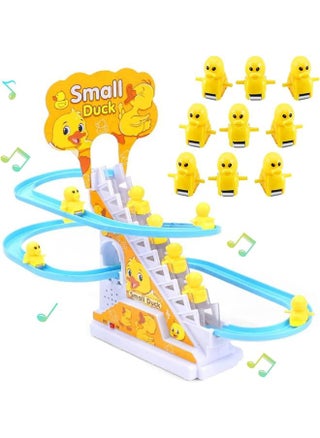 Small Ducks Climbing Toys, Electric Ducks Chasing Race Track Game Set, Playful Roller Coaster Toy with 9 Duck LED Flashing Lights & Music Button, Fun Duck Stair Climbing Toy for Toddlers and Kids (A) - pzsku/ZBB563087D08C38B8D19DZ/45/_/1736166154/e6d08c1a-d42e-4ae5-8bc4-6b37bdf44f80