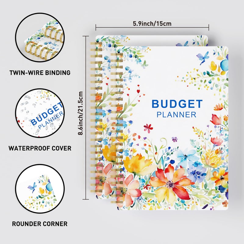 snootion Budget Planner - Monthly Finance Organizer with Expense Tracker Notebook to Manage Your Money Effectively, Undated Finance Planner/Account Book, Start Anytimem,A5(8.6x5.9 inchs),100gsm Paper - Water - Image 2
