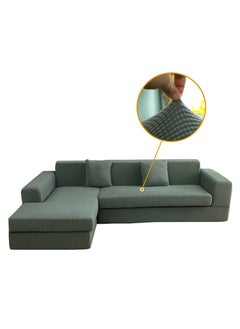 DUNISO Couch Slipcover L Shape Sofa Cover, Composed of a two-seat sofa cover and a three-seat sofa cover,High weight fully wrapped elastic sofa cover with Corn silk fabric,Sofa protective cover, anti slip cover, furniture protector,for L-shaped sofa which five people to sit on  - Image 2