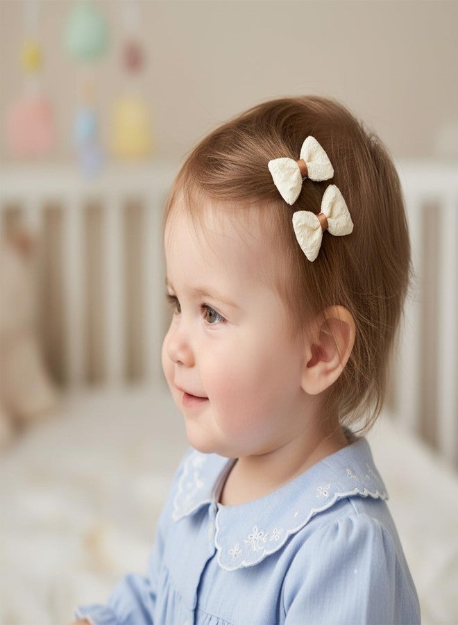 KARP Elegant Lace Bow Hair Clips for Girls -20Pcs Soft Fabric Hair Bows in Beige & Brown - Stylish Hair Accessories for Toddlers, Kids & Baby Girls (Hair Pin (K2516)-Style-2) - Image 2