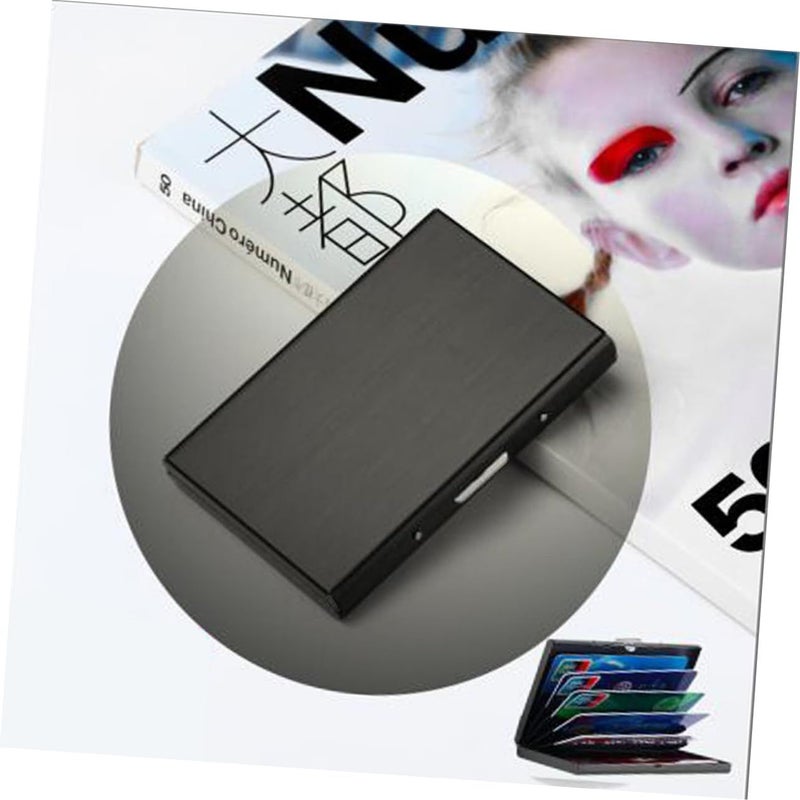 Stainless Steel Business Card Holder Credit Card Case Black Name Card Carrier - Image 3