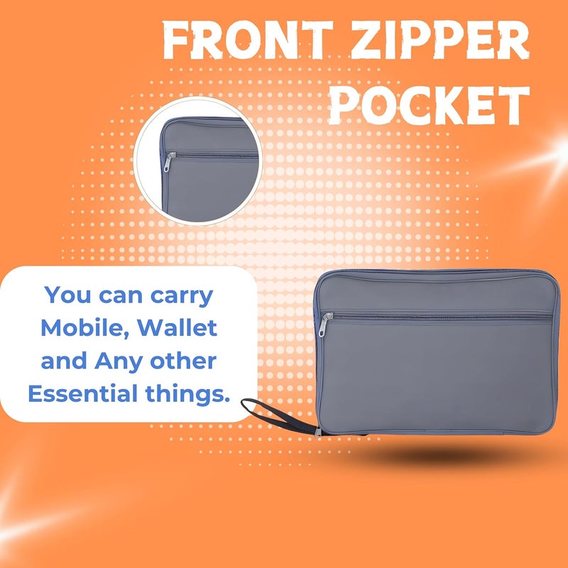 PHILLIN PHLLIN Table Tennis Racket Cover with Zipper Closure TT Bag Soft Feel Portable Waterproof Bat Carrier Ping Pong Paddle Case - Grey - Image 5