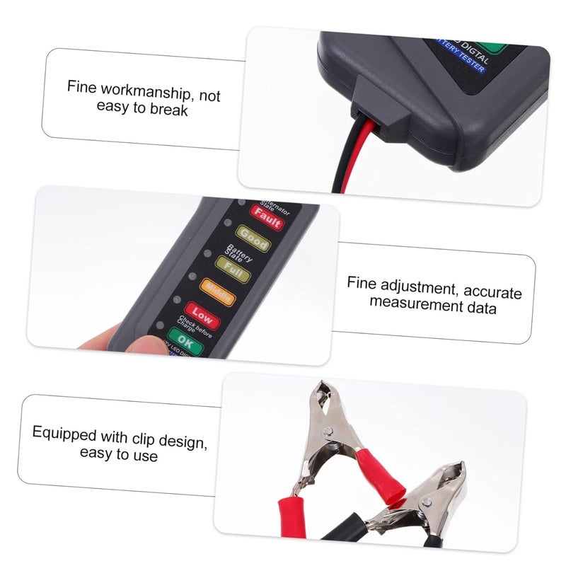 3Pcs Car Battery Analyzer Digital Tester with LED Indicator for Cars Motorcycles EVs - Image 4