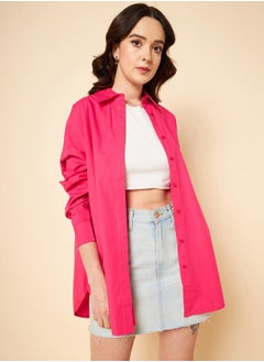 Oversized Solid Spread Collar Shirt - pzsku/ZBB5652B25C48EBEA7C22Z/45/1741341287/68cfa56a-b148-4735-9626-a0fea63516fd