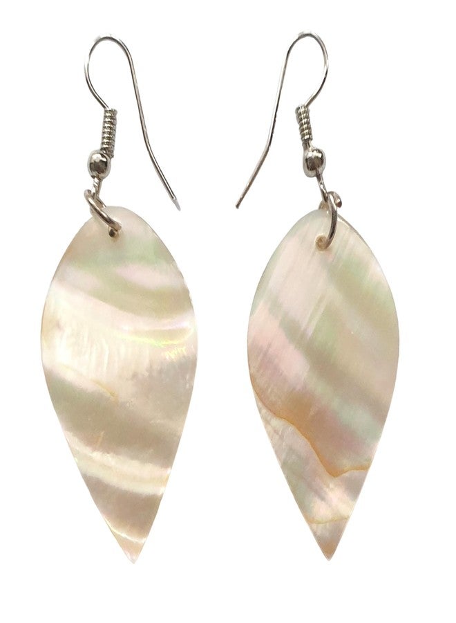 Swimmi Natural Mother of Pearl Shell Earrings, Hand Carved Mother of Pearl Earrings for Women, Handmade Dangle Drop Seashell Earrings Fashion Jewelry GA017 - Image 1