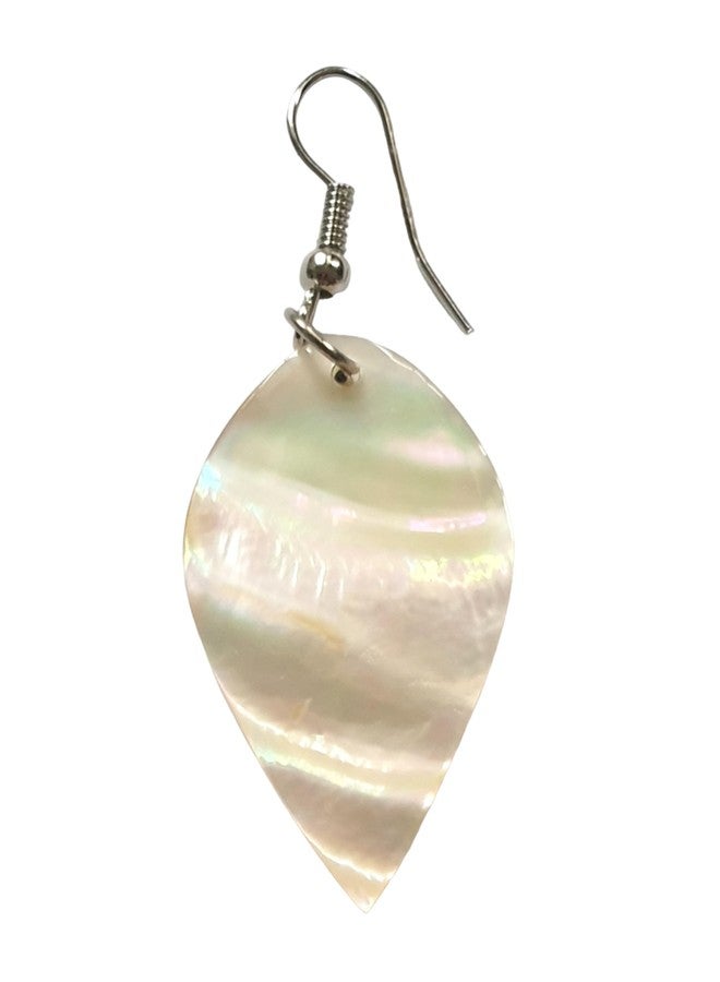 Swimmi Natural Mother of Pearl Shell Earrings, Hand Carved Mother of Pearl Earrings for Women, Handmade Dangle Drop Seashell Earrings Fashion Jewelry GA017 - Image 2