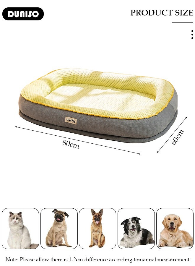 DUNISO Dog Bed, Non-Slip Pet Sofa Lounger Puppy Couch Removable Machine Washable Cover Cushion Big Cat Kennel Cot, Medium Large Adult Dogs Kitten Sleeping Mattress  - Image 4