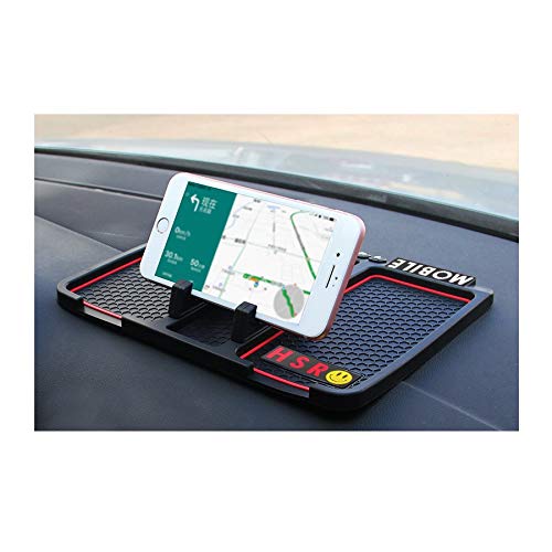 HSR Anti-Slip Car Dashboard Mat With Phone Holder - Universal Non Slip Sticky Rubber Pad with for Smartphone, GPS Navigation- Black - Image 5