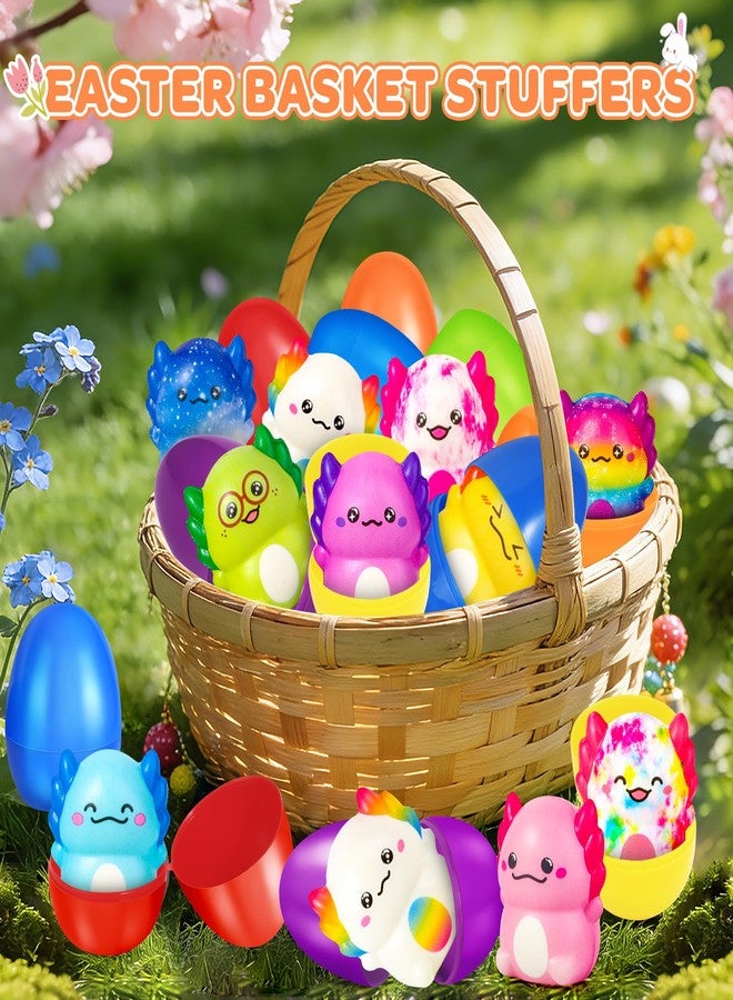 OCHIDO 24 Pack Easter Eggs Filled with Axolotl Slow Rising Squeeze Toys, Prefilled Easter Eggs with Fidget Toys for Easter Basket Stuffers Party Favors , Easter Basket Essentials, Easter Egg Hunt - Image 3