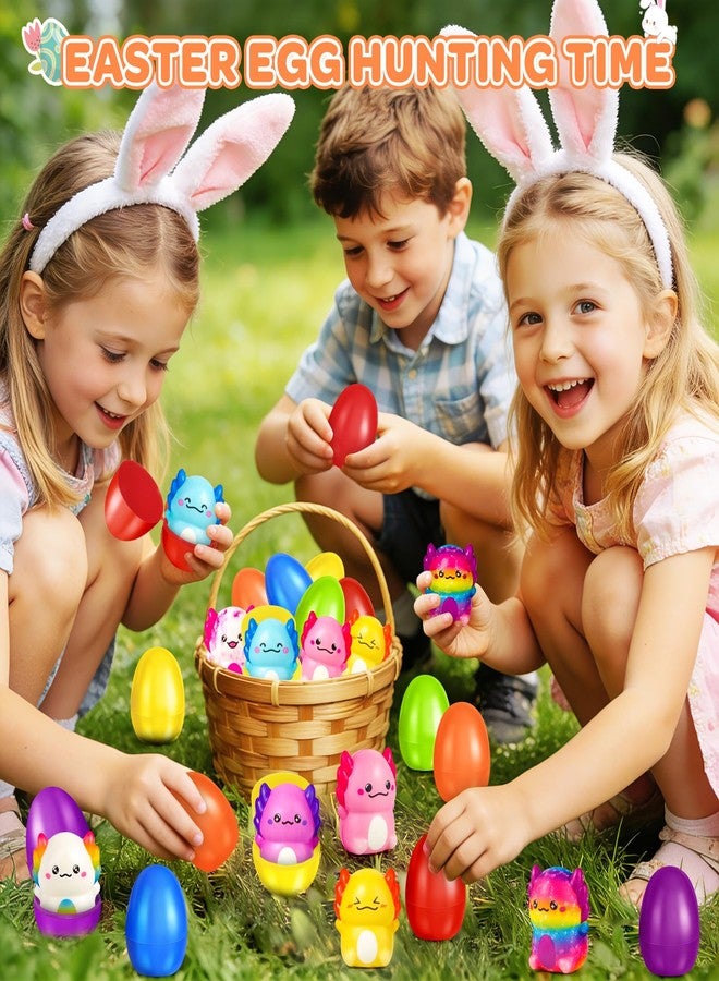 OCHIDO 24 Pack Easter Eggs Filled with Axolotl Slow Rising Squeeze Toys, Prefilled Easter Eggs with Fidget Toys for Easter Basket Stuffers Party Favors , Easter Basket Essentials, Easter Egg Hunt - Image 4