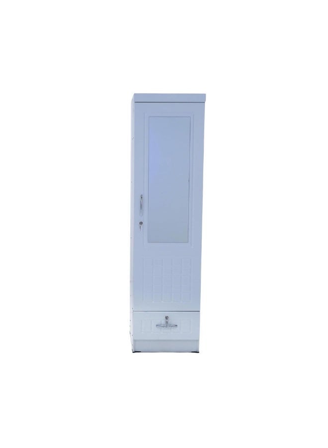 ABX HOME Turin Single door wardrobe with Mirror hanger and shelf with lockable drawer and door (With Assembly) - Image 1