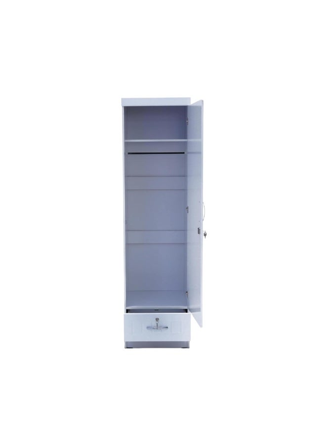 ABX HOME Turin Single door wardrobe with Mirror hanger and shelf with lockable drawer and door (With Assembly) - Image 2