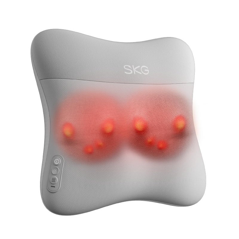SKG Cordless Back Massager for Pain Relief Deep Tissue 4D Back and Neck Massager with Dual Sided Heat Gifts for Men and Women Dad Mom Grandpa