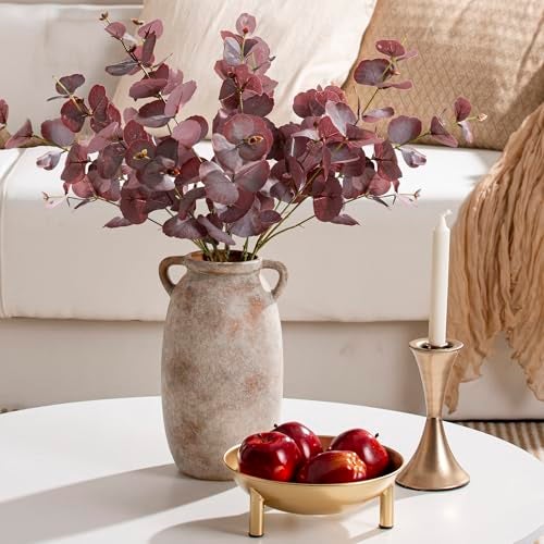 Dobbyby Ceramic Flower Vase 12 inch Farmhouse Rustic Vase Decorative Pottery Terracotta Tall Vases for Home Decor Table Mantle Fireplace Living Room Bathroom Wedding Centerpiece (Large-Terracota) - Image 5