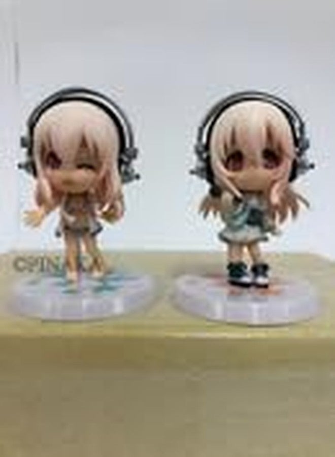 PINAKA Super Sonico Action Figure with Headphones, Anime Character, Multi-Color PVC Set of 5, 10cm - Image 3