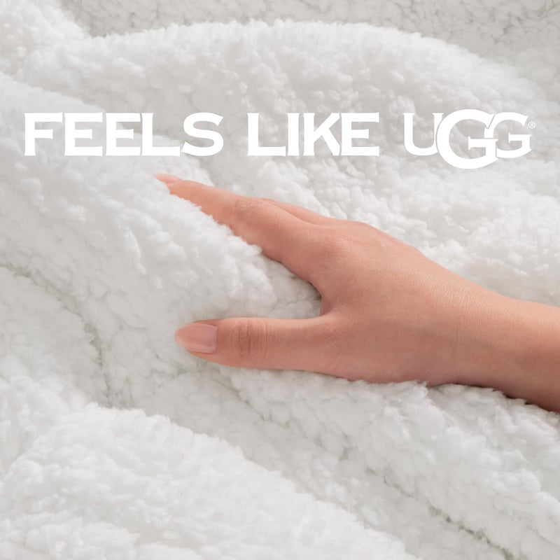 UGG Nita Throw Blanket for Bed, Soft Reversible Plush Throw for Couch and Living Room, Cozy Fluffy Blanket, Washable Bedding, Home Decor, 50-inch x 70-inch, Charcoal Grey - Image 5