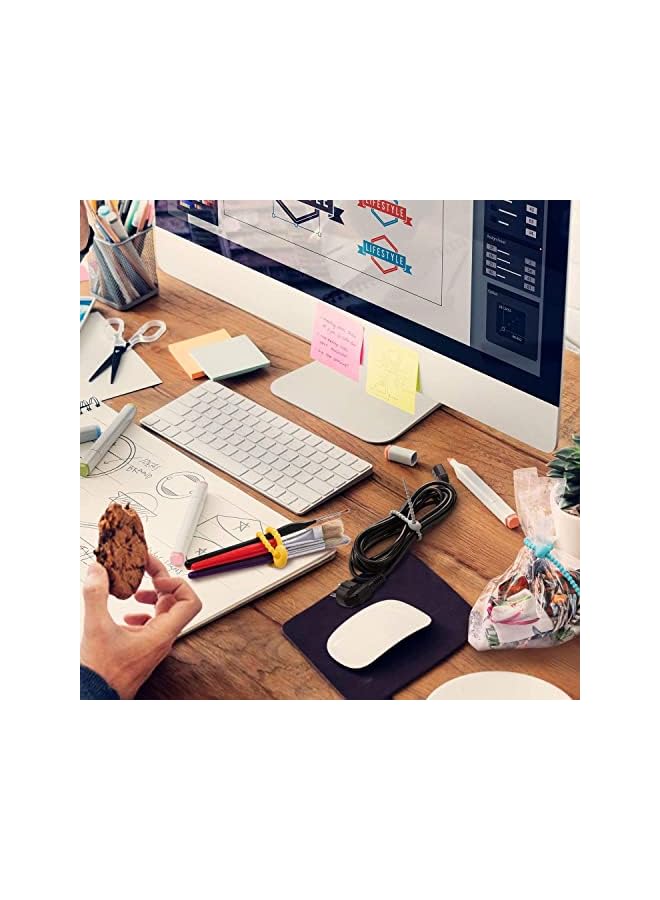 PROMASS 10 قطع روابط سيليكون ملونة، إدارة لفات الكابلات، مشابك إغلاق الأكياس متعددة الأغراض، روابط خبز قابلة لإعادة الاستخدام، حافظ الطعام، أحزمة منزلية، شرائط سلكية، 15 سم/6 بوصة - Image 4