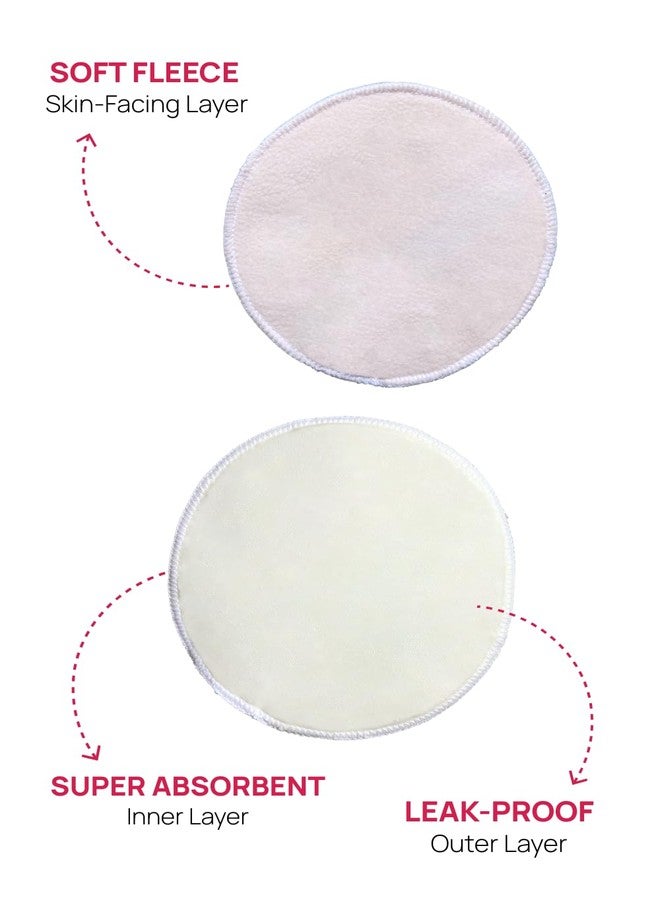 &Circus Leak Proof Pads for Nursing Bra | Washable Maternity Nipple Pad for Women | Reusable Leak Proof Nursing Pads for Breastfeeding Moms, 2 Units, White - Image 3