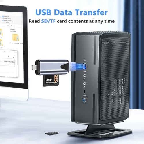 Kinsound Metal Body 4 in 1 SD & TF Card Reader for iPhone with USB & Lighting Ports, Portable Memory Card Reader Compatible with TF, SD, SDHC, SDXC, MMC, RS-MMC, Micro SDXC for iPhone & Computers - Image 4