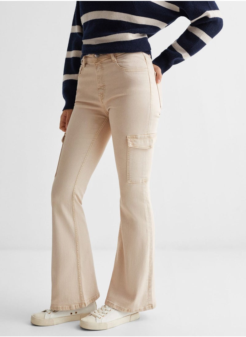 MANGO - Youth Flared Cargo Trousers - Image 1