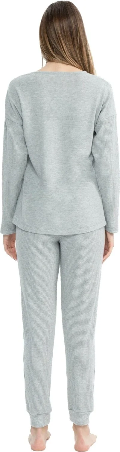 U.S. Polo Assn. Base. Polo Assn. Women's Gray Melange Pajamas Set