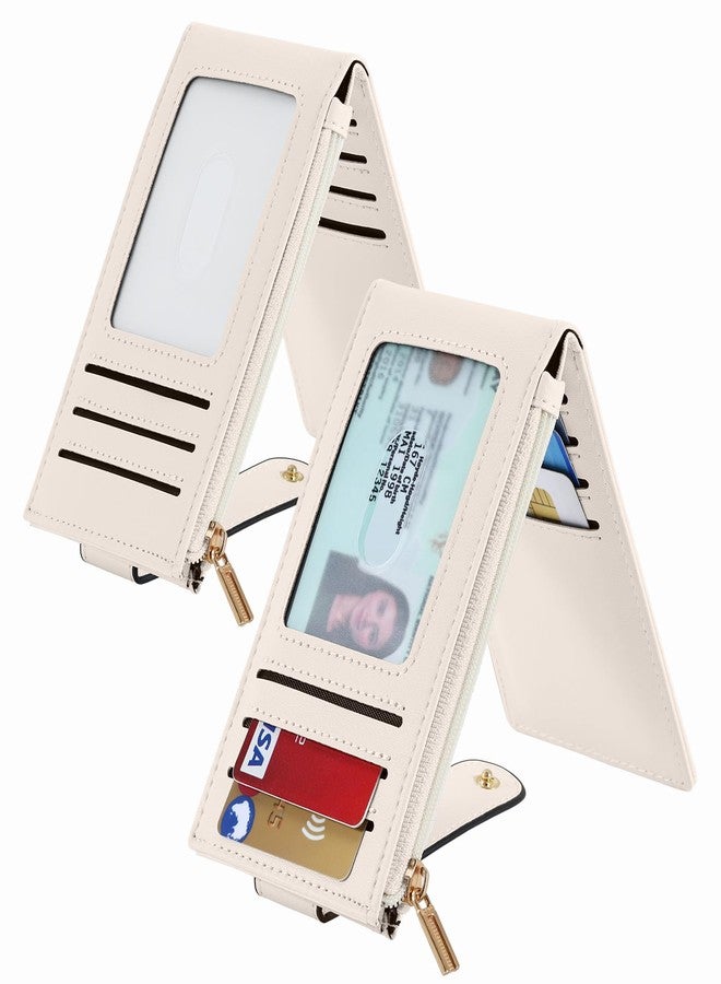 Chelmon Womens Wallet Slim RFID Blocking Bifold Multi Card Case Wallet with Zipper Pocket (Beige) - Image 2