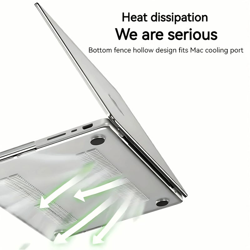 حافظة خارجية صلبة للابتوب لـ MacBook Pro 14.2 بوصة موديلات A2918 A2992 A3401 بدون شعار مفرغ، غطاء بلاستيكي واقي للأعلى والأسفل (مجموعة كاملة) - Image 5
