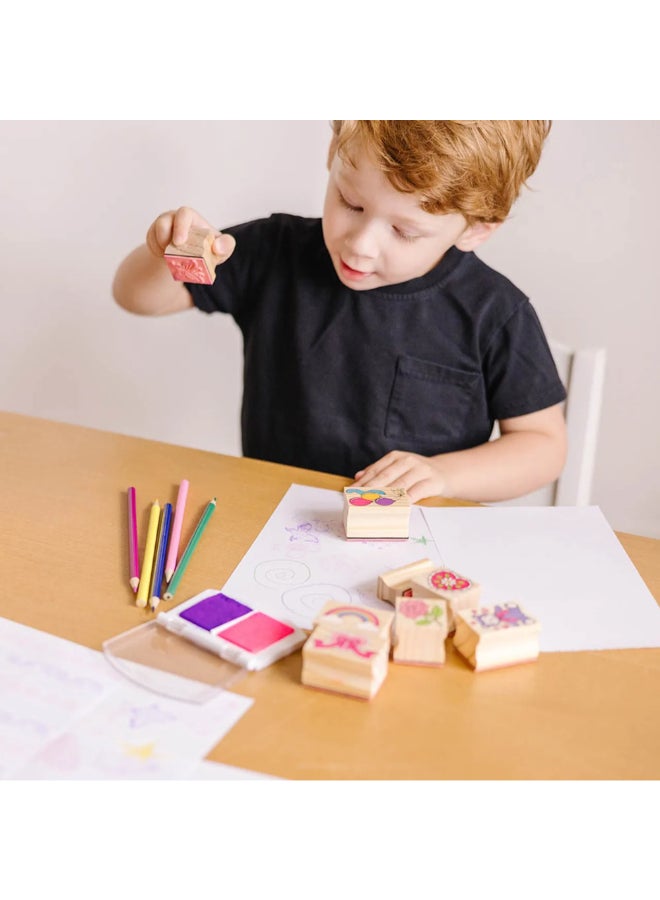 Melissa & Doug Wooden Creative Friendship Stamp Set Multicolour 20.32 x 3.81 x 21.84 cm SMD6073103 - Image 4