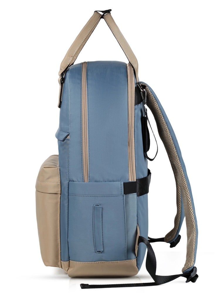 Little Story Kenzie Mom Dad Travel Diaper Backpack - Blue - Image 4