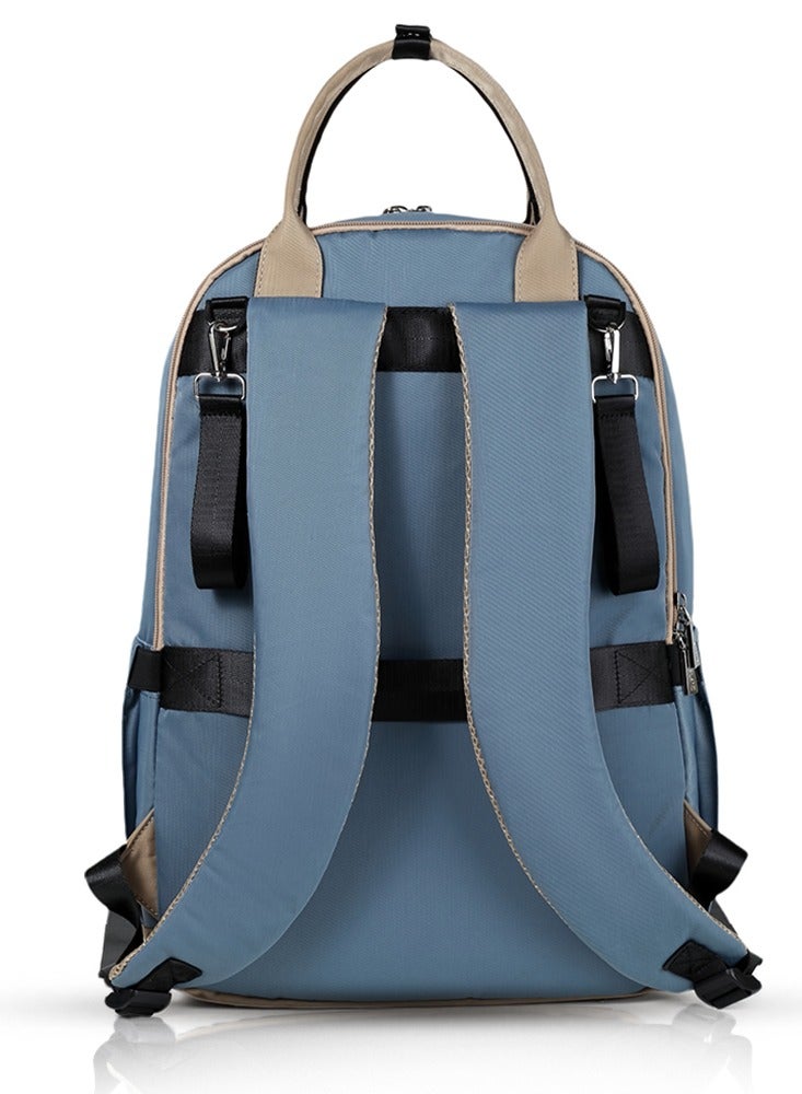 Little Story Kenzie Mom Dad Travel Diaper Backpack - Blue - Image 2