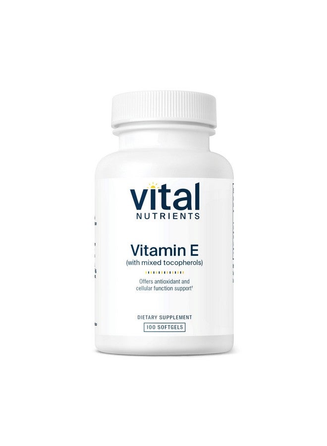 Vital Nutrients Vitamin E with Mixed Tocopherols | Potent Antioxidant Vitamin E Supplements to Support Cardiovascular Health* | Gluten and Dairy Free | Non-GMO | 100 Softgels - Image 1
