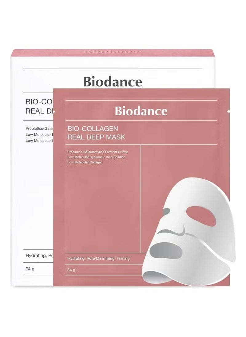 BIODANCE BIODANCE Bio-Collagen Real Deep Mask, Hydrating Overnight Mask, Pore Minimizing, Elasticity Improvement, 34g x4ea  - Image 1