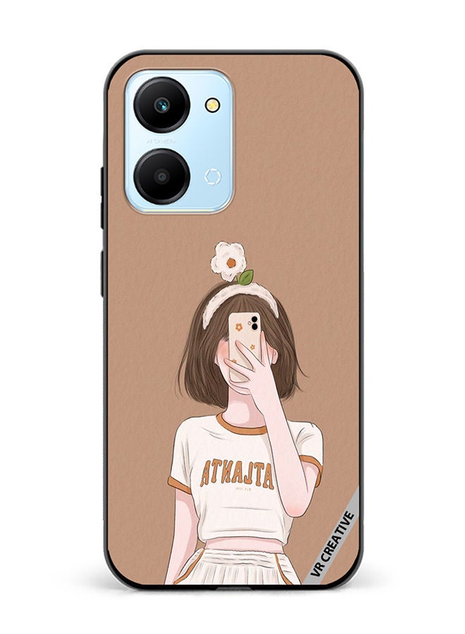 VR CREATIVE Protective Case Cover For Honor Play7T Flower On Head Design Multicolour - Image 1