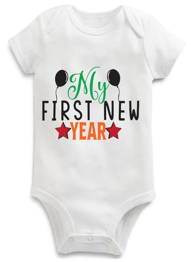 American Apple Romper My 1st New Year Printed New Year Printed dress Baby Sleep Suit For Baby Boys & Baby Girls Printed Birthday Gift Rompers T Shirt (3-6 Months, My 1st New Year 10)