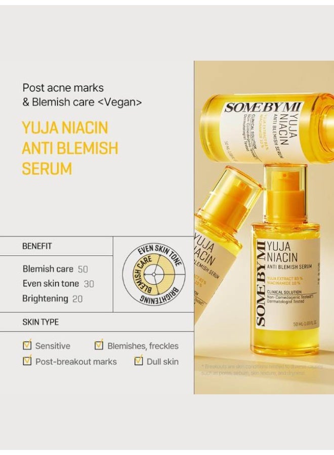 SOME BY MI Yuja Niacin Anti Blemish Serum 50ml (1.69oz) | Brightening Vitamin C + Niacinamide for Dark Spots & Acne Marks | Korean Skincare for Glowing, Even-Toned Complexion | Lightweight Citrus Essence, Hydrating & Non-Sticky | 100% Authentic, Fast Delivery in UAE 50ml - Image 4