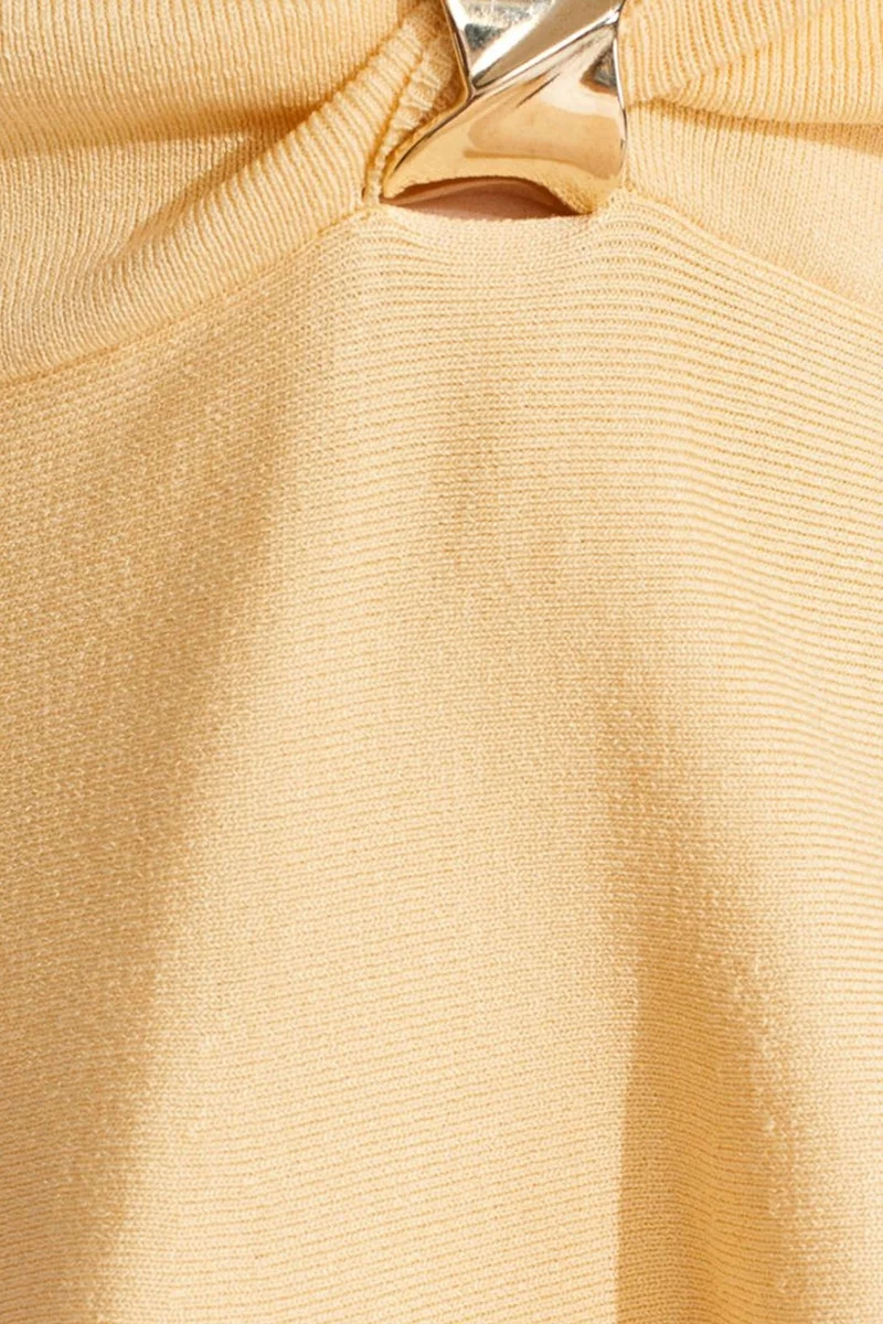 Dilvin Lemon Yellow DILVIN Seamless Halter Peplum Blouse for Women | Best Price UAE