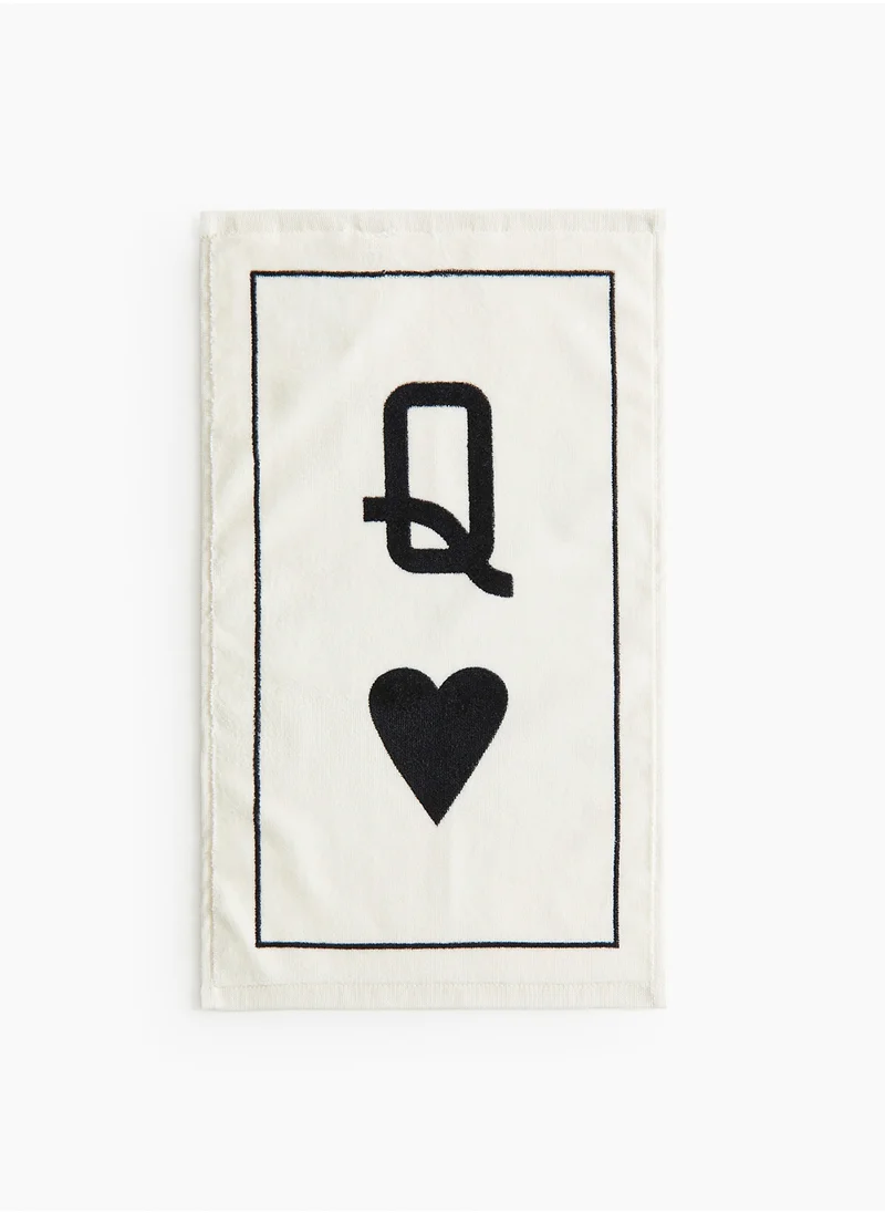 اتش اند ام Motif-Detail Velour Guest Towel 30x50 cm