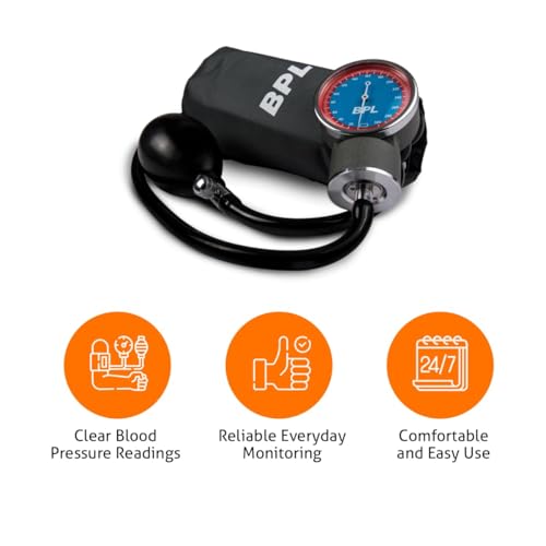 BPL Medical Technologies Manual Large Dial Aneroid Sphygmomanometer Blood Pressure Monitor with ST-04 Aluminium Stethoscope - Image 4