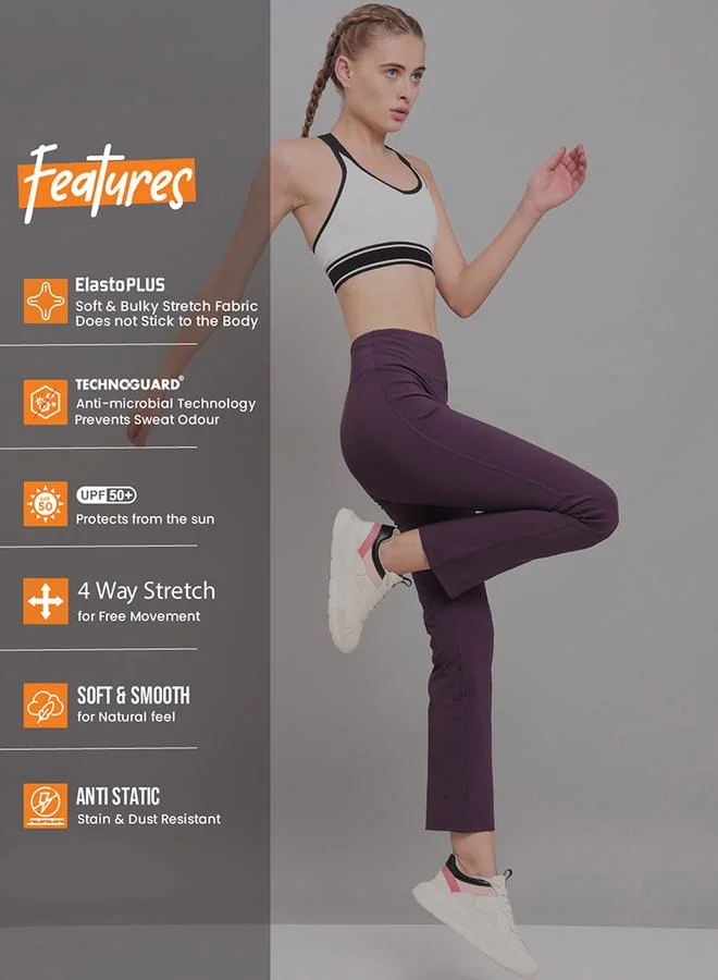 Technosport 4-Way Stretch Straight Fit Active Pants by Styli