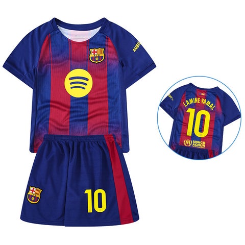 Kids' Football Kit Set with Player Number - Premium Polyester Training Shirt & Shorts for Boys and Girls