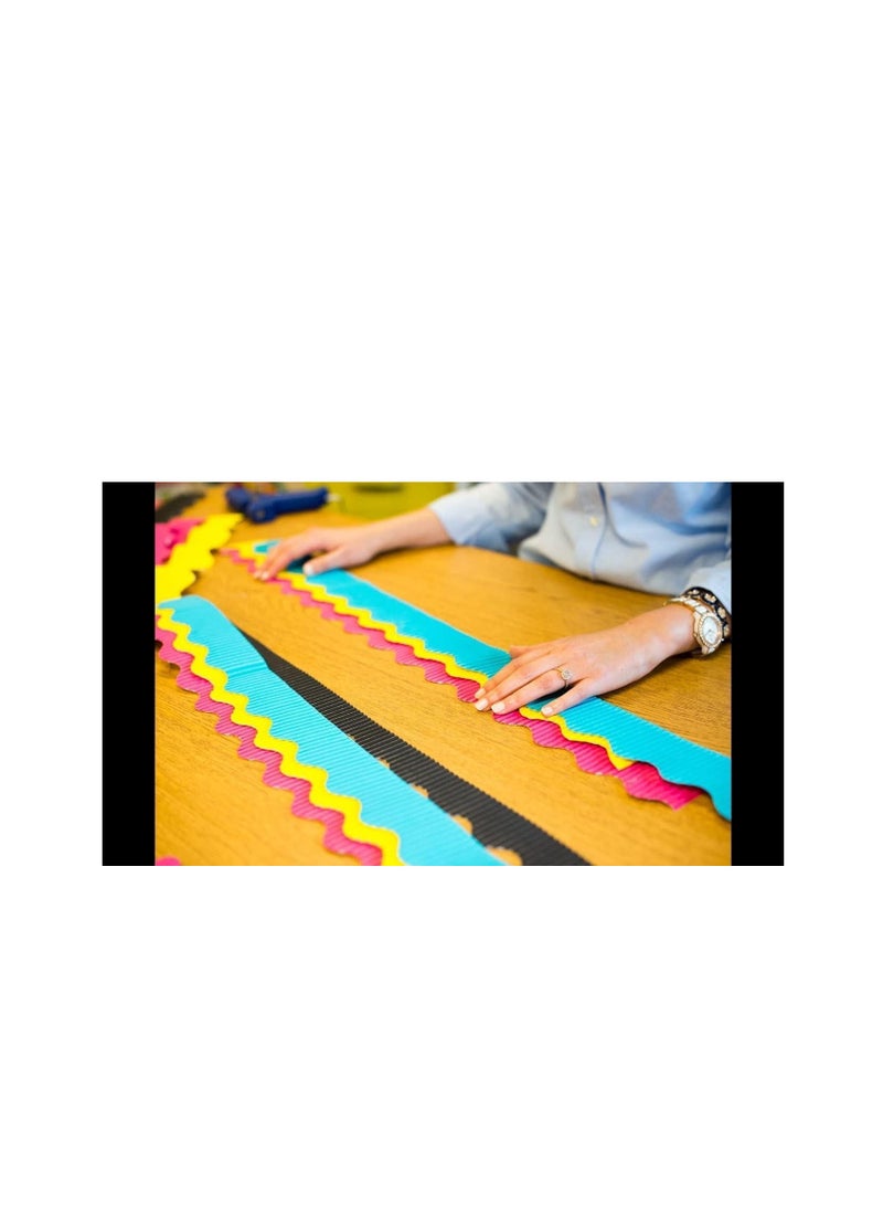 Terabyte Corrugated Border Rolls, White, 10cm x 15m - Image 2