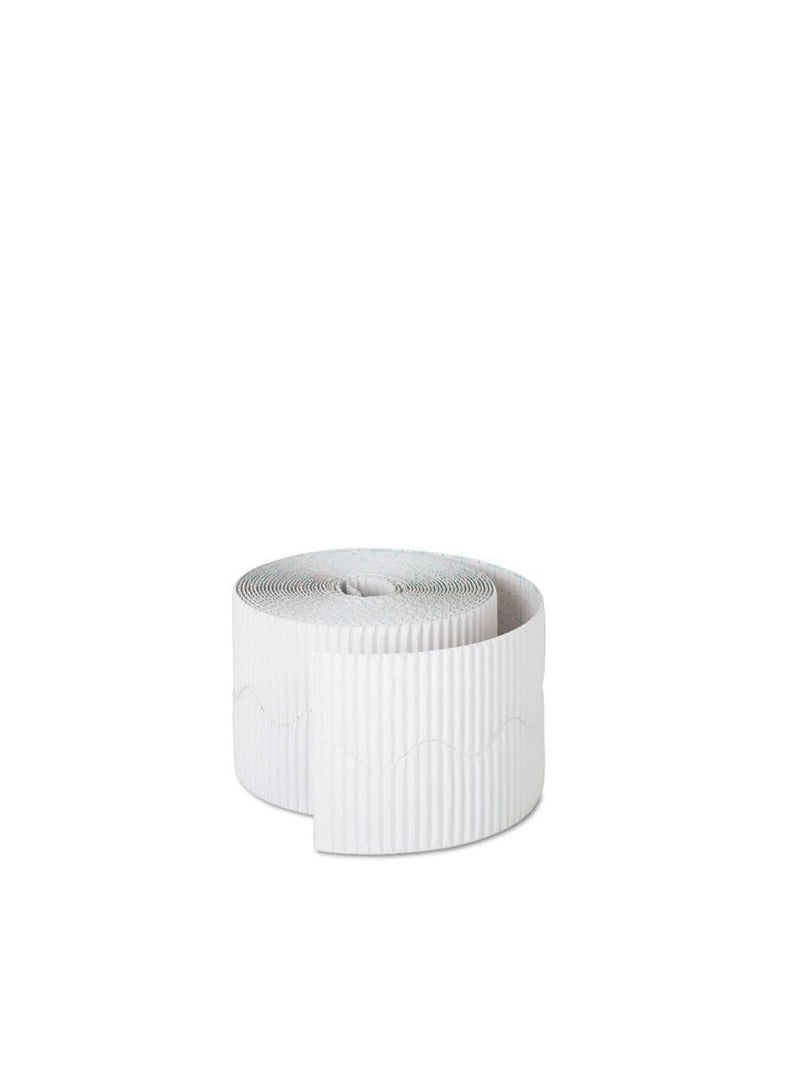 Terabyte Corrugated Border Rolls, White, 10cm x 15m - Image 3