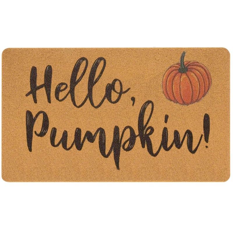 IZUS HelloPumpkin WelcomeDoormats NonSlip Coir EntranceMat FallHarvestFestival FrontDoorMat PorchRugs HomeDecor 17x29inch - Image 2