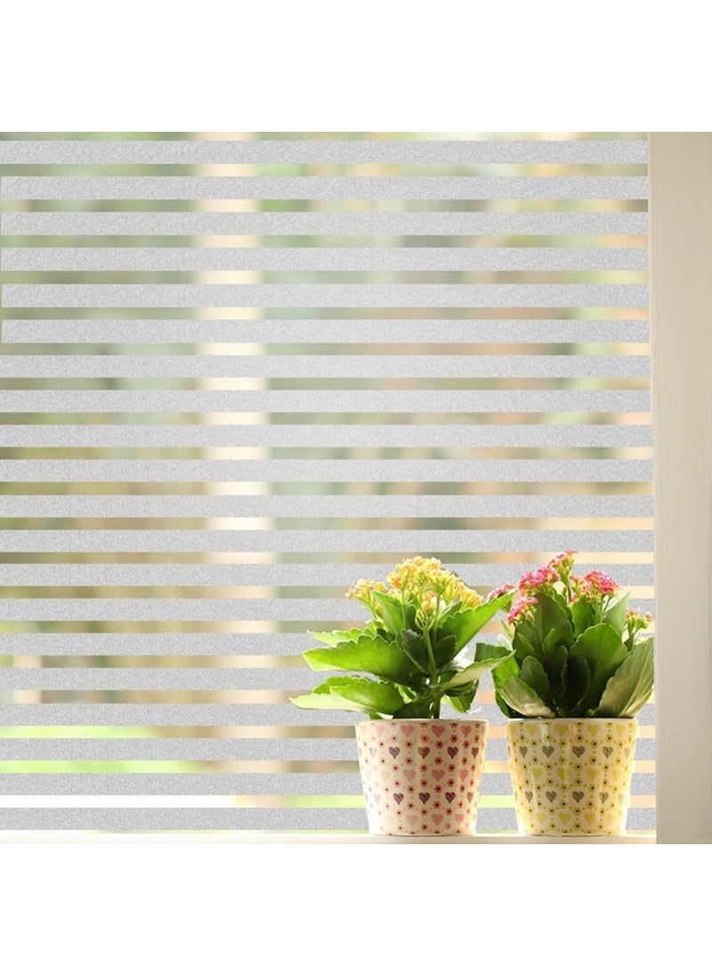CVANU CVANU Privacy Window Film White Window Frosting Film Window Sticker Opaque Window Striped Frosted Vinyl Sheets for Front DoorBathroomSidelightSmall Windows 12x60 