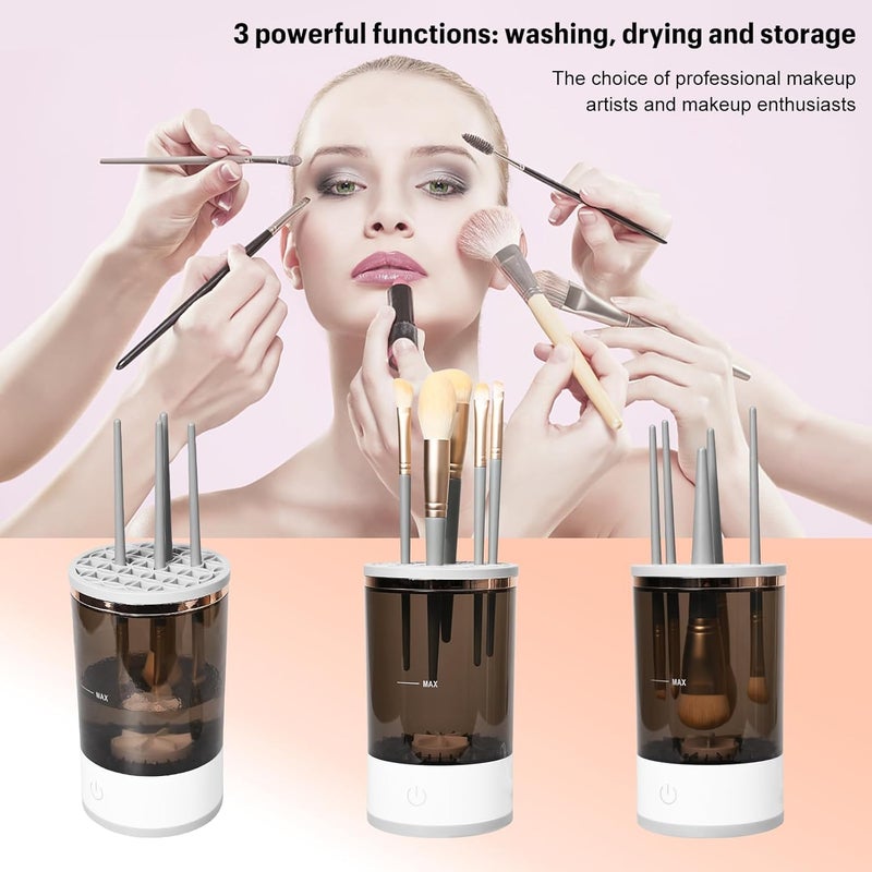 Plenteous Electric Makeup Brush Cleaner Cosmetic Brush Cleaner Makeup Brush Cleaner Automatic Spinning Makeup Brush Cleaner Fit For All Size Makeup Brush 1pc Multi - Image 5