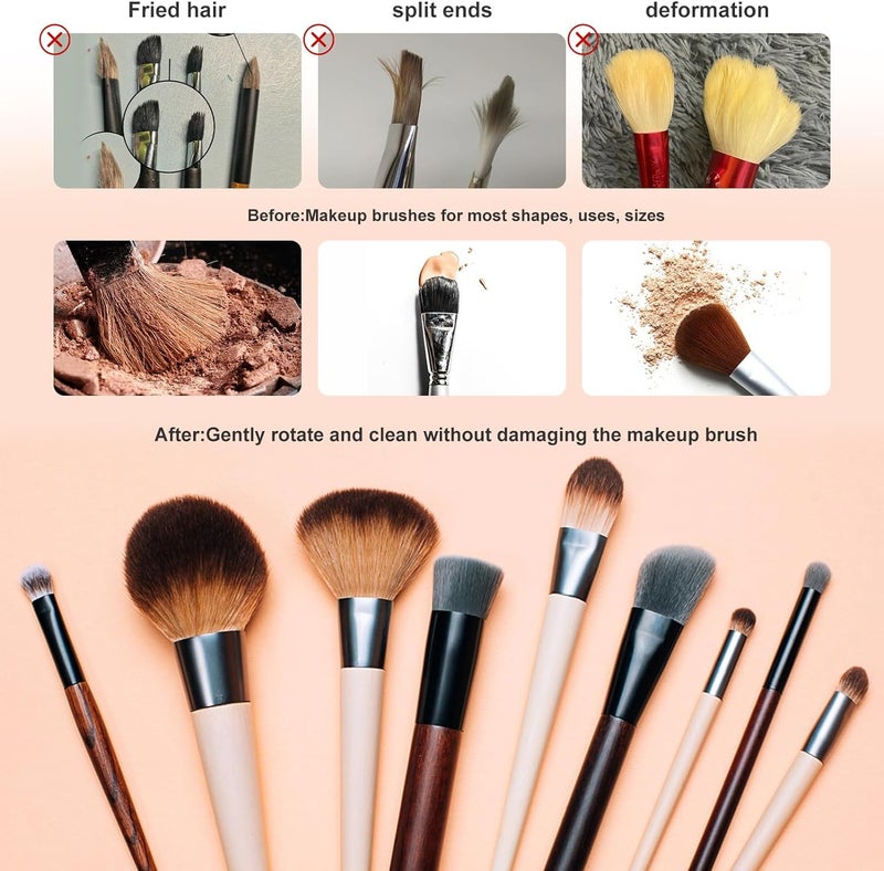 Plenteous Electric Makeup Brush Cleaner Cosmetic Brush Cleaner Makeup Brush Cleaner Automatic Spinning Makeup Brush Cleaner Fit For All Size Makeup Brush 1pc Multi - Image 2