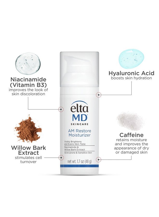 EltaMD AM Restore Face Moisturizer, Light Moisturizer Face Cream, Made with Niacinamide and Hyaluronic Acid, 1.7 oz Pump - Image 3