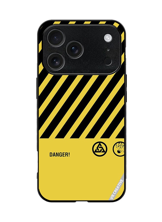 VR CREATIVE Protective Case Cover For Apple iPhone 17 Pro Danger Sign Design Multicolour